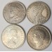 AUSTRALIA 1927 - 1954 . FLORINS . 4 COMMEMORATIVE COINS